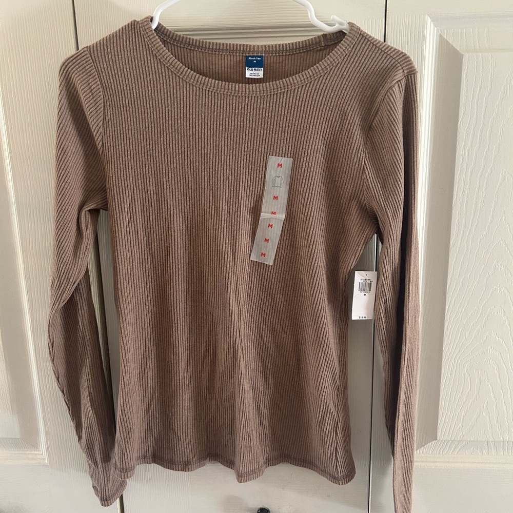 Old Navy Tan Ribbed Knit Top